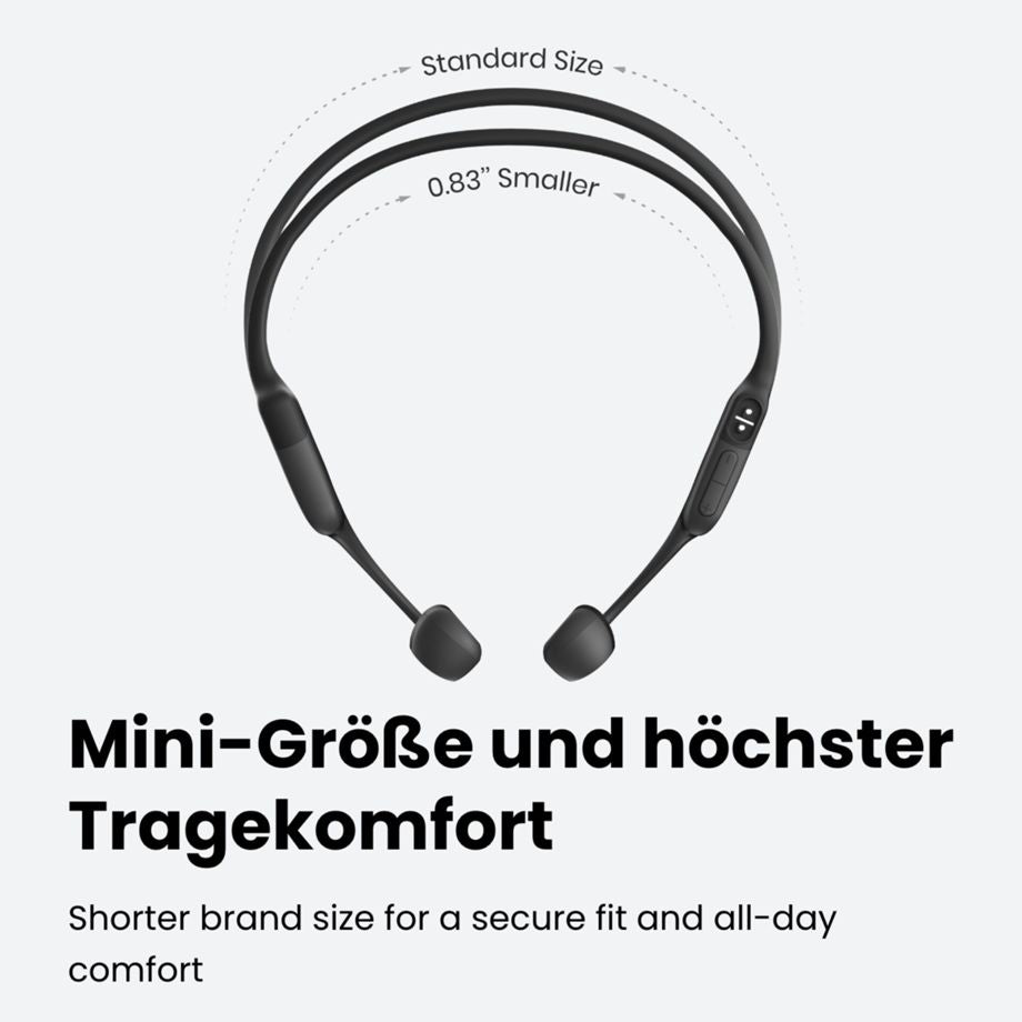 Shokz OpenRun Mini Schwarz USB-C kabelloser Sport-Kopfhörer