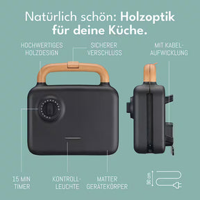 LEBENLANG 3-in-1 Sandwichmaker – Vielseitiger Küchenhelfer für jeden Tag