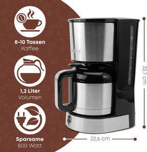 Bomann Kaffeemaschine mit Thermoskanne für 8–10 Tassen Kaffee