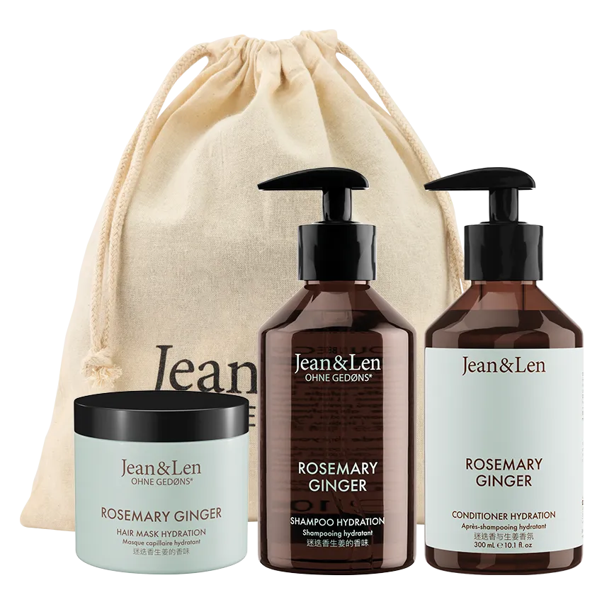 Jean & Len Haarpflegeset Rosemary/Ginger, Shampoo, Conditioner + Haarkur