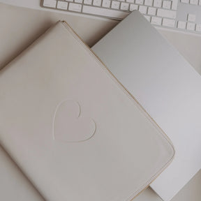 Laptoptasche Herz Creme von Eulenschnitt