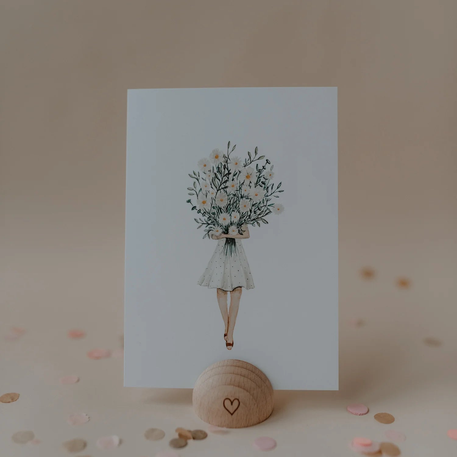 Aquarellkarte Flower Girl