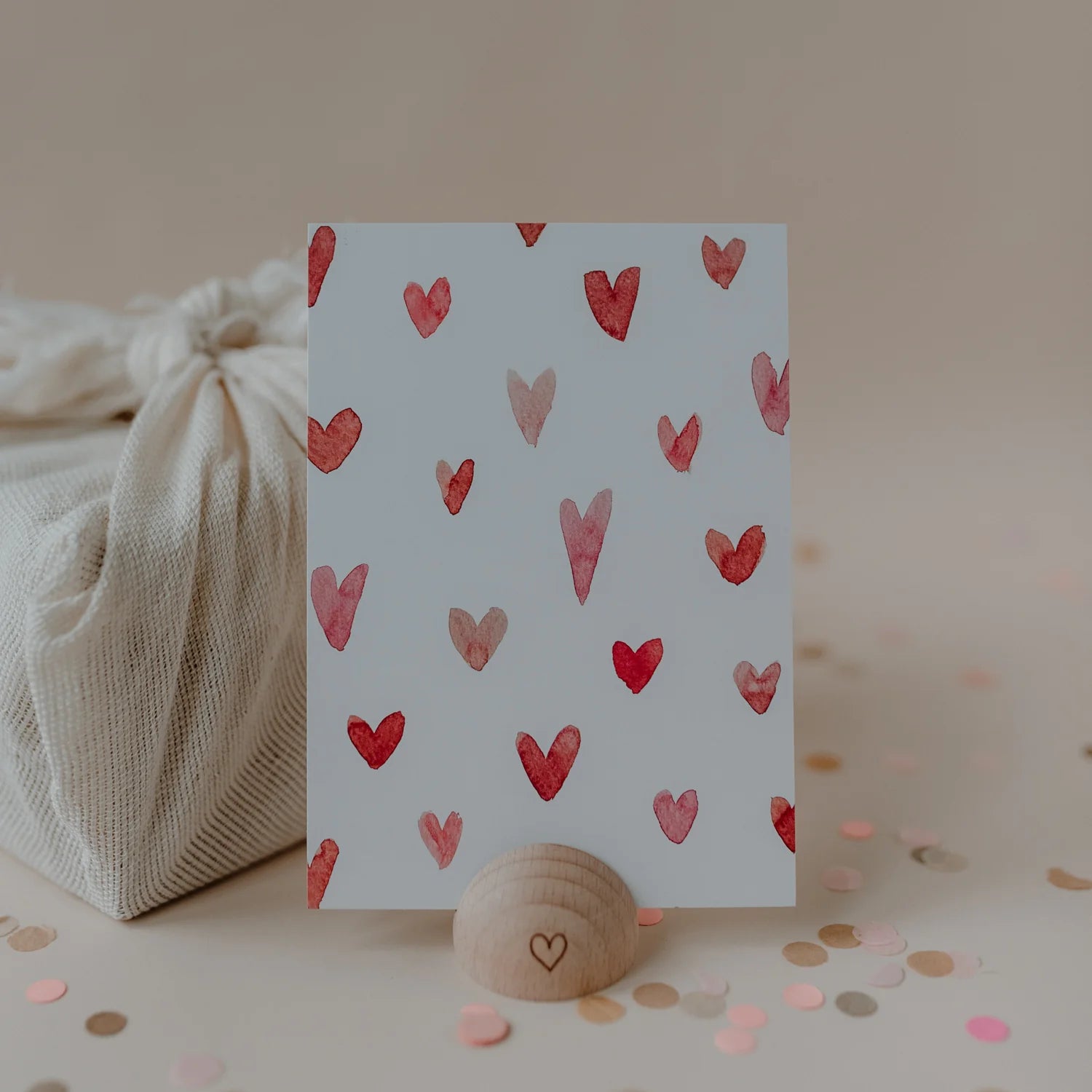 Aquarellkarte Hearts