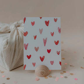 Aquarellkarte Hearts