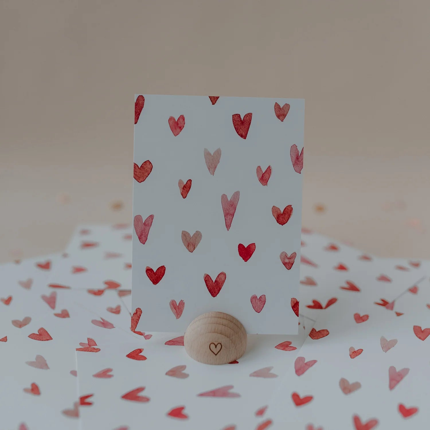 Aquarellkarte Hearts