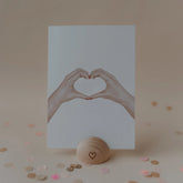 Aquarellkarte Heart Hands