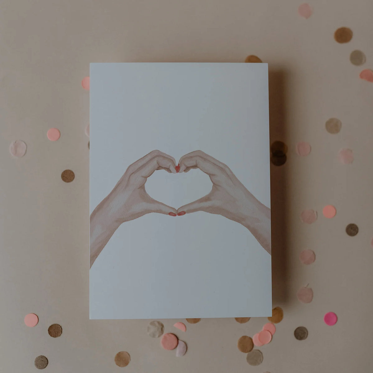 Aquarellkarte Heart Hands