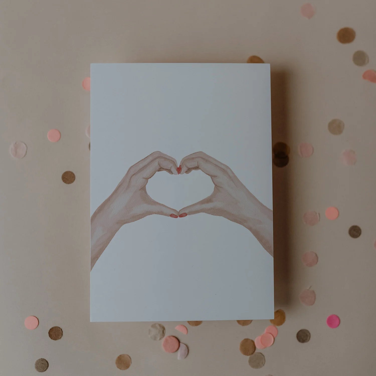 Aquarellkarte Heart Hands