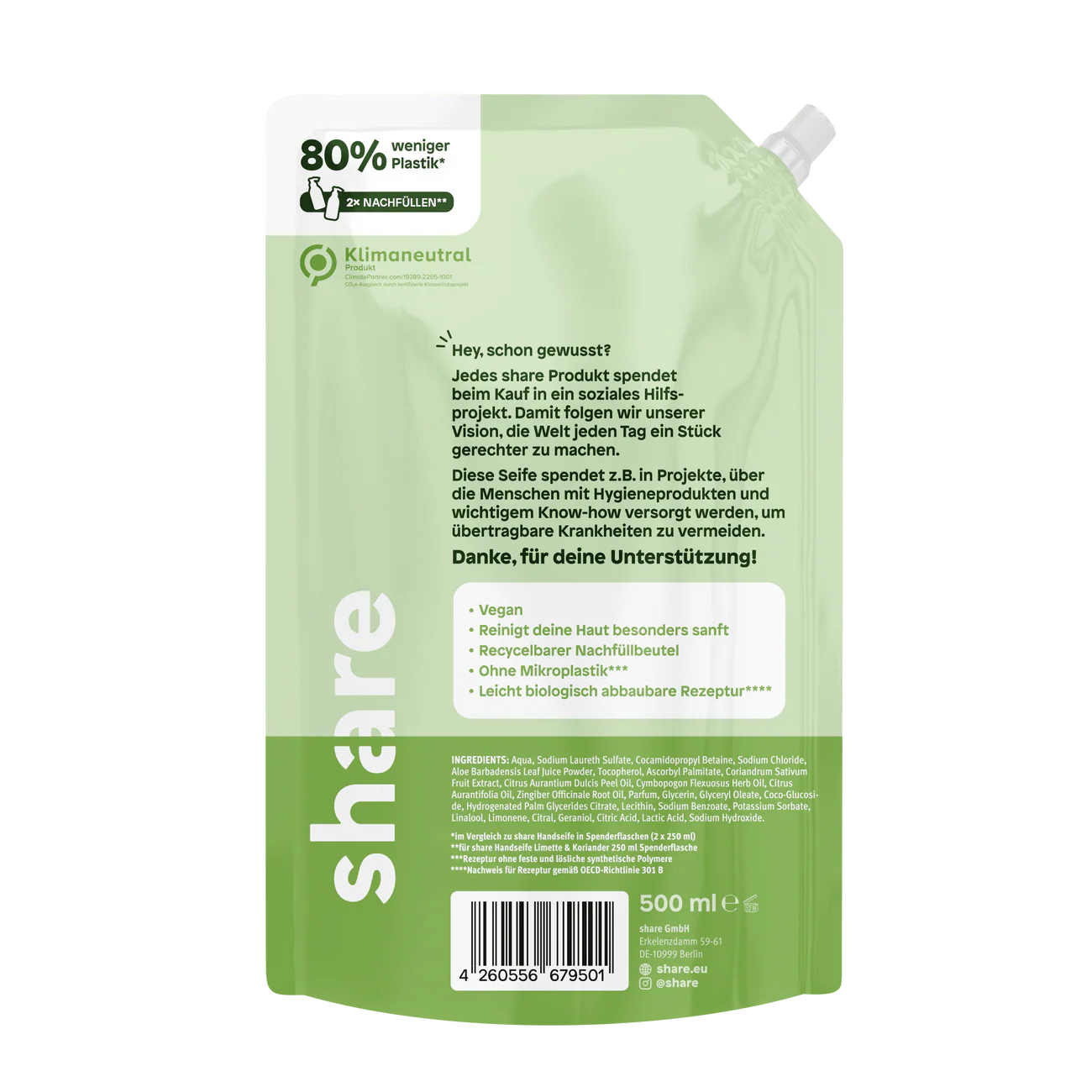 share Flüssigseife Nachfüllbeutel Limette & Koriander