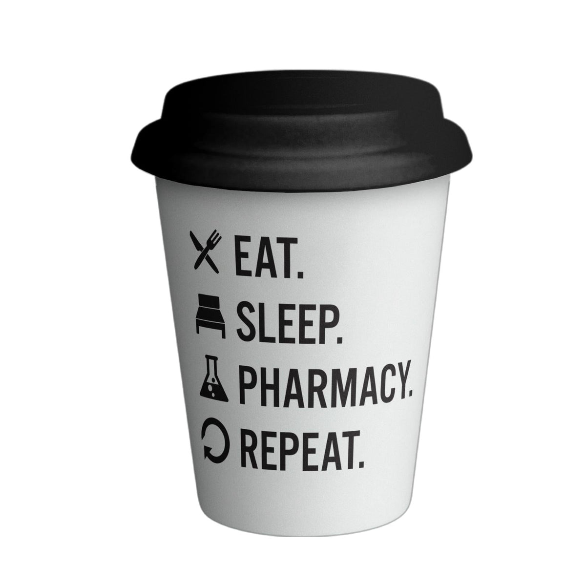 Coffee to Go Becher "Eat. Sleep. Pharmacy. Repeat." 380 ml-Becher & Tassen-LAPONDO-LAPONDO