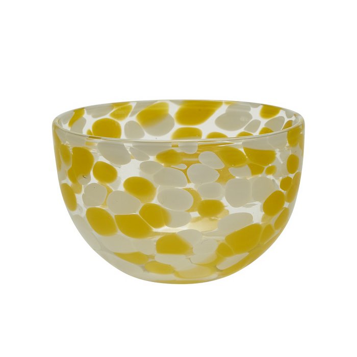 Glasschälchen Schale Gelb - Weiß-Glasschale-BAHNE-LAPONDO