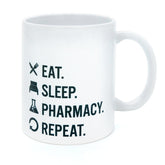 Kaffeebecher "Eat. Sleep. Pharmacy. Repeat." 300 ml-Tasse-LAPONDO-LAPONDO