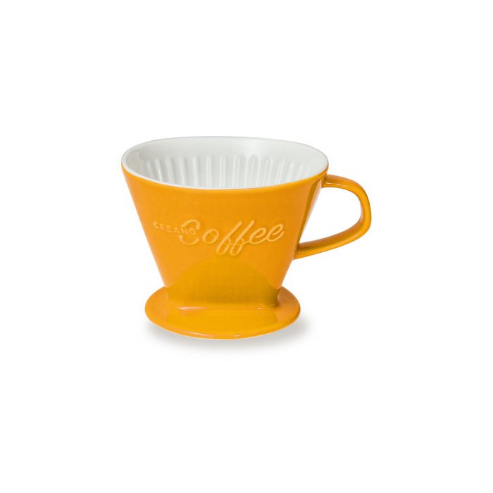 Porzellan-Kaffeefilter in Safrangelb-Creano-LAPONDO