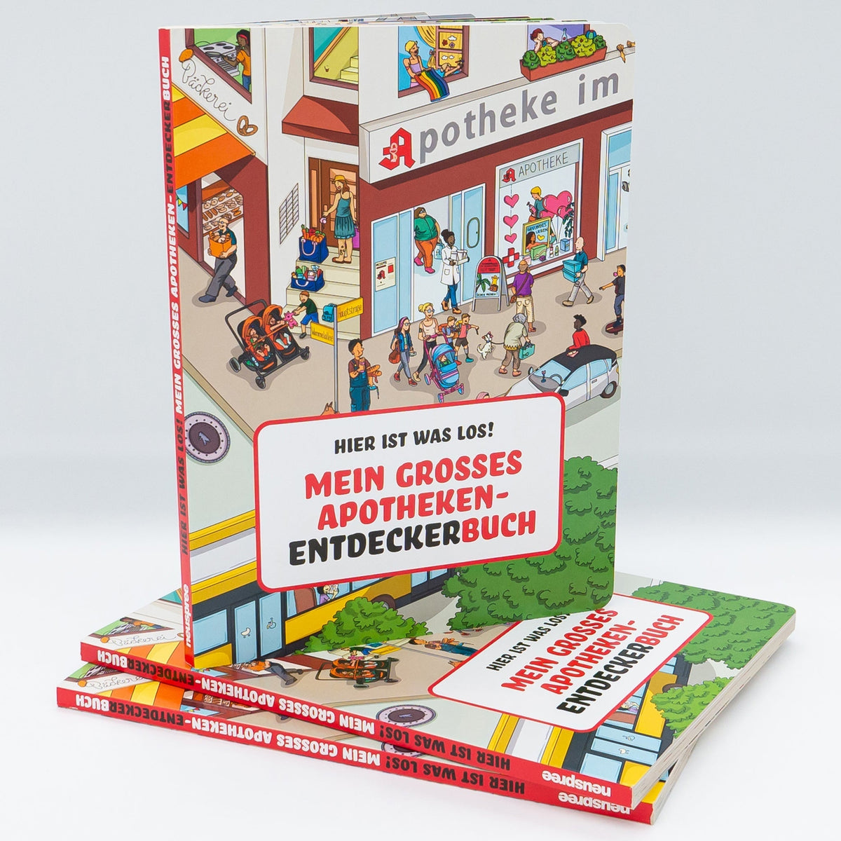 Wimmelbuch "Hier ist was los! Mein großes Apotheken-Entdeckerbuch"-Wimmelbücher-Neuspree Media GmbH-LAPONDO