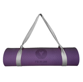 Yogamatte Lila - PTA IN LOVE Edition mit Tragegurt-Yoga- & Pilatesmatten-LAPONDO-Hellgrau-LAPONDO