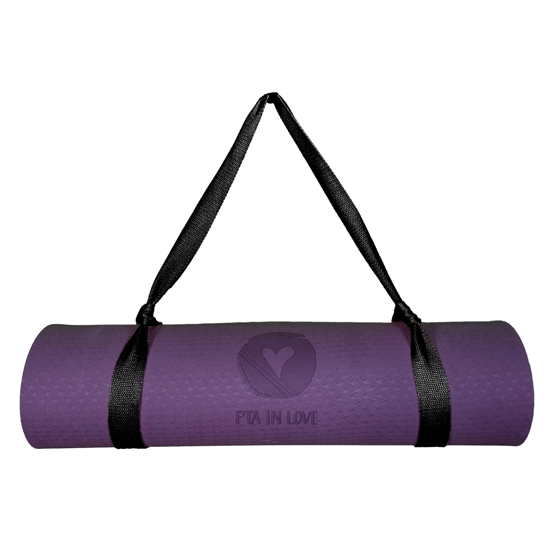 Yogamatte Lila - PTA IN LOVE Edition mit Tragegurt-Yoga- & Pilatesmatten-LAPONDO-Schwarz-LAPONDO