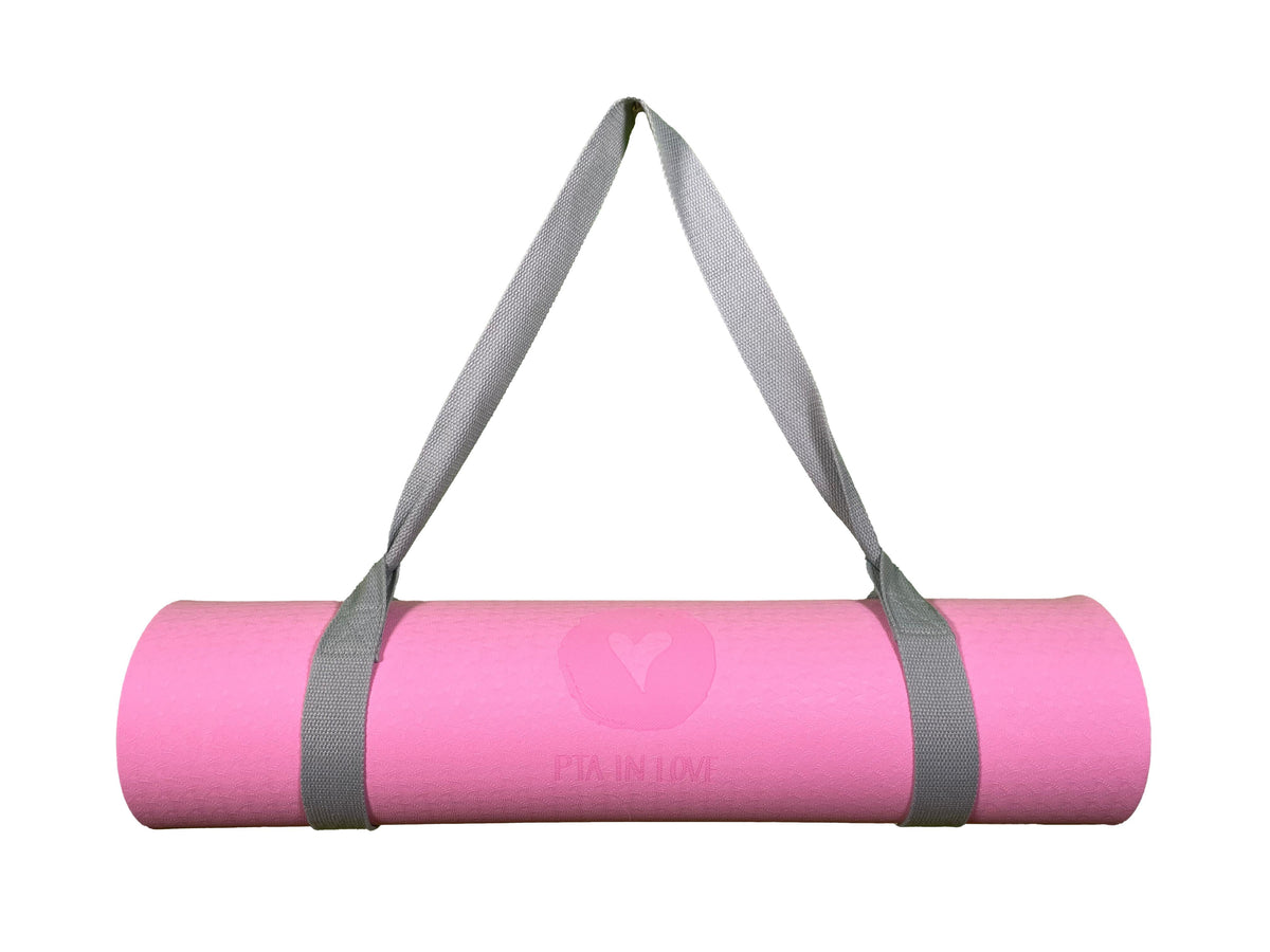 Yogamatte Rosa - PTA IN LOVE Edition mit Tragegurt-Yoga- & Pilatesmatten-LAPONDO-Hellgrau-LAPONDO